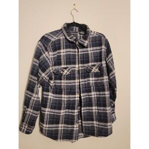 VINTAGE FIELD & STREAM MENS MEDIUM BLUE PATTERN FLANNEL VINTAGE